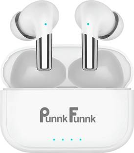 PunnkFunnk Fusion XII White Gaming Wireless Earbuds with Deep Bass & Long Battery Life Bluetooth