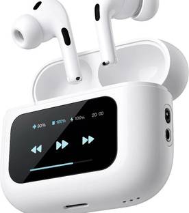 Sanvi Traders Airbuds pro with Display with LED Touch Screen Bluetooth(White) Bluetooth