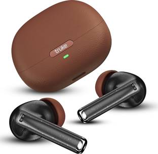 truke Aura Pro earbuds w/ 60H Battery, Leather finish Case, Dual Pairing, 13mm Drivers Bluetooth