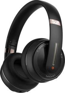 SaltGears Rockster Headphone, 40mm Drivers, 25hr Playback, Bluetooth5.1 (Black) Bluetooth & Wired