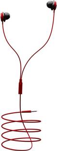 IAIR in-Ear Wired Earphone with Mic,3.5mm Audio Jack,Soft Silivon Ear Tips- Red Wired
