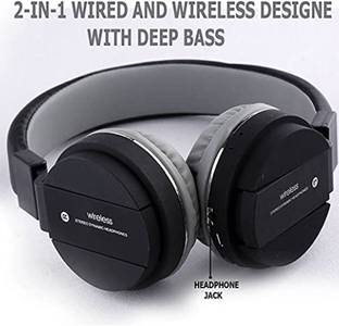 YAROH E3_SH-12 Wireless Bluetooth Over the Ear Headphone with Mic Bluetooth