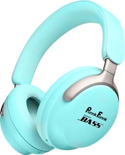PunnkFunnk Bass Wireless Over-Ear Headphones, 20-Hour Playback, Powerful Music Wired
