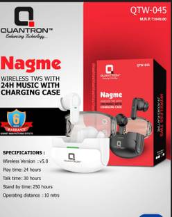 Quantron QTW -045 NAGME WIRLESS TWS WITH 24H MUSIC WITH CHARGING CASE EARBUDS. Bluetooth without Mic