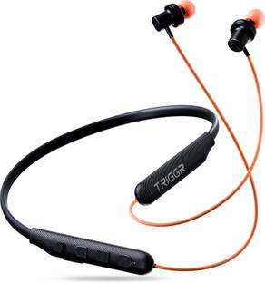 TRIGGR Bassplugs 100 Neckband, Dedicated Switch, 40H Battery, Dual Pairing, Fast Charge Bluetooth
