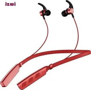 IZWI Hi-Fi Bass Wireless Neckband GAMING HEADSET (RED, In the Ear) Bluetooth
