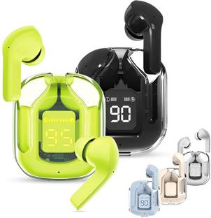 Seashot Wireless Earbuds Dual Stereo LED Digital Display Transparent Game Headset Bluetooth