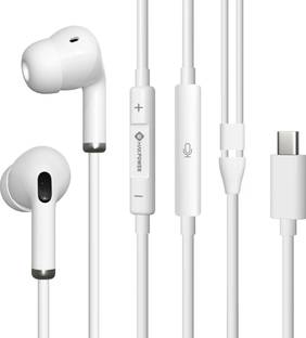 MAK POWER Type-C Wired Earphone, Premium HD Audio, 120 cm Tangle-Free Cable, in-Line Mic Wired