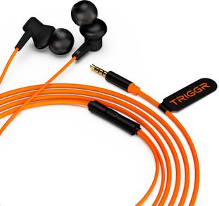 TRIGGR Blaze 3.5mm Jack Wired Earphones with 13mm Driver,In-line Controls,Rich Bass,Mic Wired