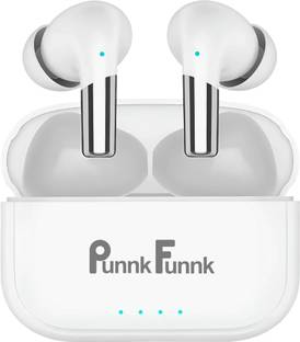 PunnkFunnk Fusion XII White Gaming Wireless Earbuds with Deep Bass & Long Battery Life Bluetooth