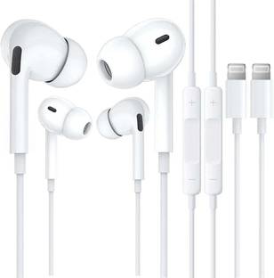 MARS Wired Earbuds Earphones With Mic , Lightning Connector 2 Pcs Combo Wired