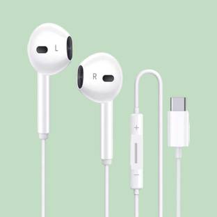 Bxeno Type C Earphone with Mic for S22 Ultra,Tab S8, A53 5G,Z Fold3, S21[WHITE3] Wired
