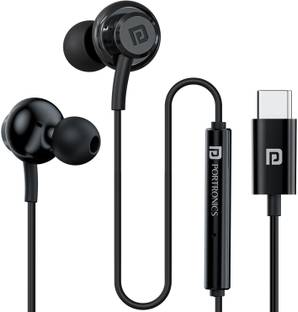 Portronics Conch Gamma C in Ear Type C Wired Earphones,In Line HD Mic,Magnetic Earbuds Wired