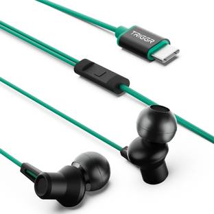 TRIGGR Blaze Type-C Wired Earphones with 13mm Driver, In-line Controls, Rich Bass, Mic Wired