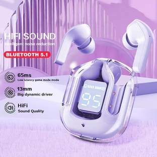 NICK JONES Earbuds with Display, Transparent Design, 30 Hrs Playtime with Fast Charging, Bluetooth