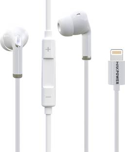 MAK POWER Lightning Earphone, Clear Audio, Soft Ear Tips, In-Line Mic, Tangle-Free Cable Wired