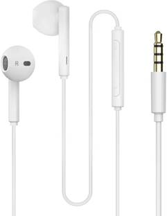 CABTRONICS 3.5mm Wired Earphone With HD Quality In-Line Mic, 14.2mm Driver Wired (White) Wired