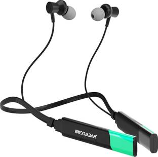 MEGABAR 25 Hrs Play Time Fast Charging Saint 111 IPX4 Water Resistant Neckband Earphone Bluetooth
