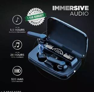 PARYUSHI M19 EarbudsTWS/ DJ15.4 Earbuds with 280H Playtime, Headphones with Power Bank Bluetooth