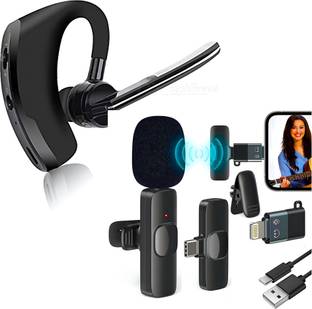 Elevea Combo C156 Wireless Bluetooth Earpiece & Wireless Type-C Mic - 15 Years Warranty Bluetooth