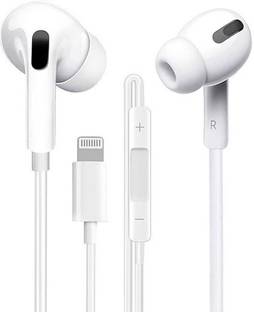 Audo Lightning Earphones for iPhone | Soft Eartips | Mic | High Bass Sound Bluetooth & Wired
