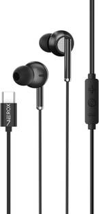 VEROX Type C Wired Earphone 14.2mm Copper Bass Driver with Inline Control HD Wired