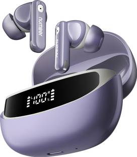 Number Navo Buds Z1 w/ Digital Display, 72H Playtime, 4Mic ENC, Dual Pairing, Hi-Bass Bluetooth