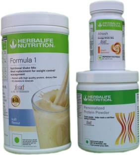 HERBALIFE FORMULA 1 MIX KULFI SHAKE 500G AND PROTEIN POWDER 200G + PEACH AFRESH 50G