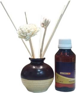 Zenn Aura Lemongrass Reed Diffuser Set | Freshness & Vitality 100 ML Portable Room Air Purifier