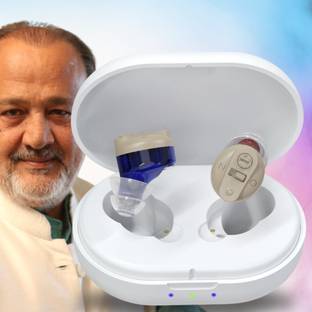 Aika AG-7901 Rechargeable Wireless Invisible Both Ears Hearing Aid Machine for Old Age with Magnetic Charging Hearing Aid ITE Hearing Aid