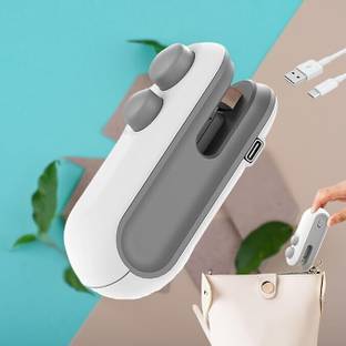 HDcare New Mini seal Machine, 2 in 1 USB Rechargeable Magnetic Heat Sealing & Cutting Hand Held Heat Sealer