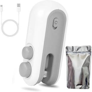 Dcode Portable Packet Sealing Machine Mini Bag Sealer With 10 Pc Glossy Vacuum Pouches Hand Held Heat Sealer