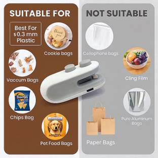 Nxtnova 2-in-1 USB Rechargeable Portable Mini Bag Sealer & Cutter | Heat Sealing Machine Hand Held Heat Sealer