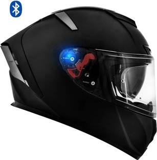 HEADFOX H4 BRO1 Smart Bluetooth Helmet with Strap ON | Calls | Music | Voice Asst. DV Motorbike Helmet