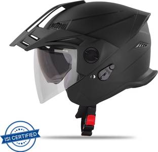 Steelbird SBH-23 GT Plus Open Face ISI Certified Helmet with Inner Sun Shield Motorbike Helmet