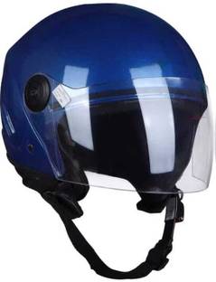 Anjana ABS TRACK SUPER OPEN FACE HELMET WITH PC VISOR FOR UNISEX(BLUE GLOSSY) Motorbike Helmet