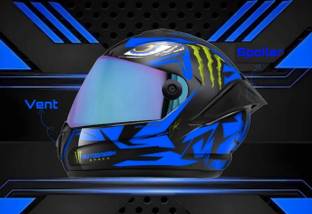 FOROLY Speed Autogreen Full Face ABS Material with Rainbow Visor Motorbike Helmet