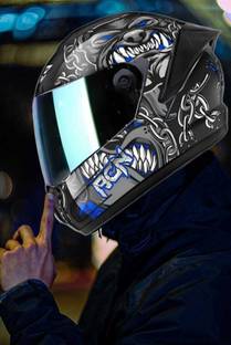 FOROLY Auto Green speed pitbull ABS Material with Rainbow visor Motorbike Helmet