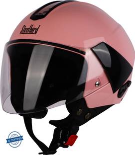 Steelbird SBH-5 TRIPLE NINE BABY PINK OPEN FACE 580 MM Motorsports Helmet