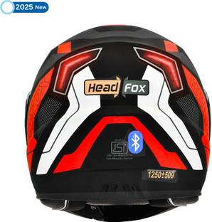 HEADFOX N2 Air 7 Smart Bluetooth Calls | Voice Asst. | GPS | Waterproof | Music Road DV Motorbike Helmet