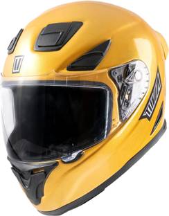 Tiivra Kalista Gold Full-Face Composite Fiber Biker Helmet: Lightweight, Durable Motorbike Helmet