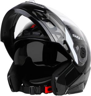 Steelbird SBA-7 ROAD MAT BLACK WITH GREY (WITH INNER SUNSHIELD) Motorsports Helmet