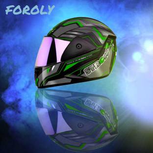 FOROLY Samrat Strom ABS Material with Rainbow visor Motorbike Helmet