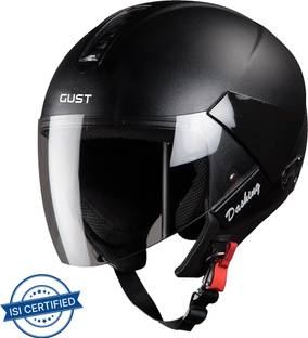 Steelbird SB-33 7Wings Gust Open Face Helmet in Black with Plain Visor Motorsports Helmet