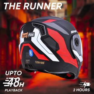 HEADFOX N2 Smart Bluetooth sba7 Calls | Music | GPS | Waterproof | Voice Command Road DV Motorbike Helmet
