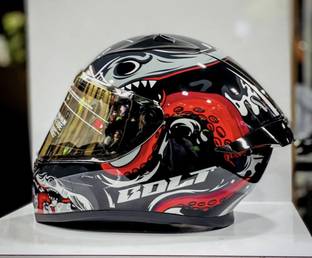 VEGA BOLT DX OCTOPUS FULL FACE BLACK RED SIZE 600 Motorbike Helmet