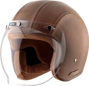 Axor Retro Jet leather Poison Motorbike Helmet
