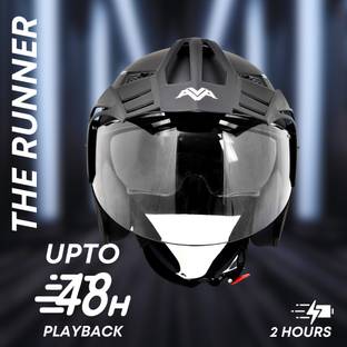 HEADFOX N2 AVA ISI Certified Smart Bluetooth Helmet | Calls | Music | Voice Asst. Motorbike Helmet