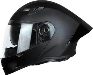 Steelbird SBA-20 7Wings ISI Certified Flip-Up Helmet with Black Spoiler for Men and Women Motorbike Helmet
