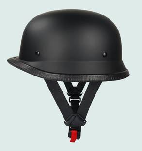 ELECOVER New German Style Retro Half Helmet Black Motorsports Helmet